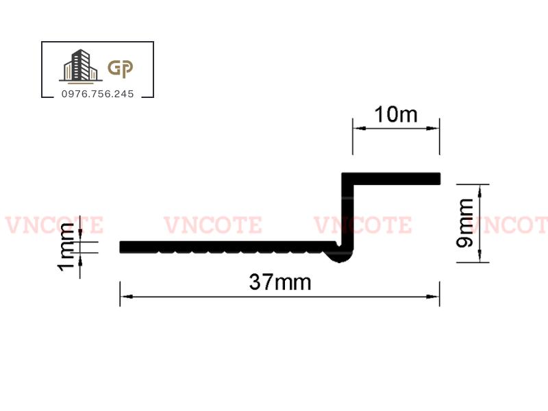 Nẹp khe co giãn tường trần thạch cao Z-10B