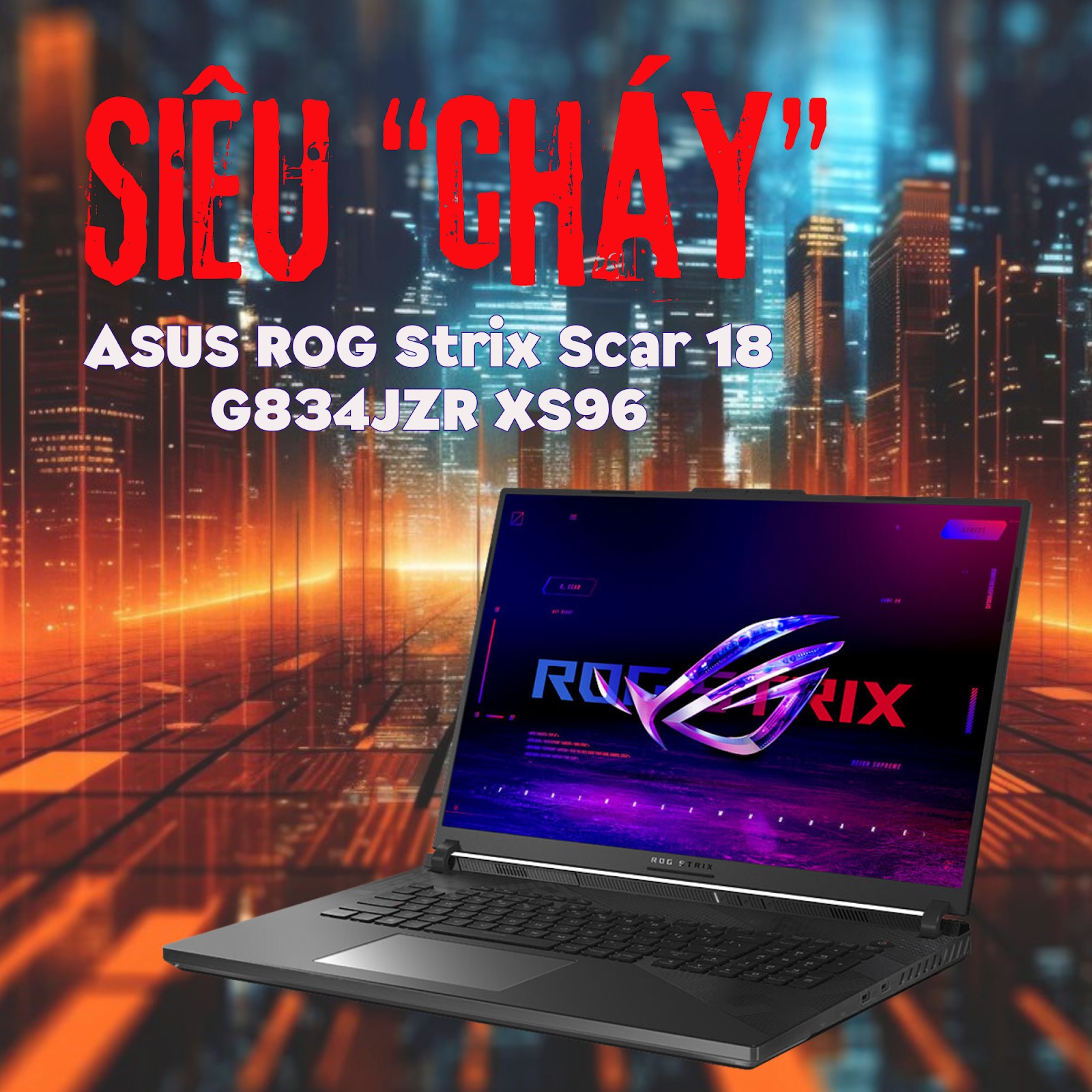 18 Inch Asus Rog ASUS ROG SCAR 18 2024 - Core i9 14900HX RTX4080 18inch 2.5K Mini LED