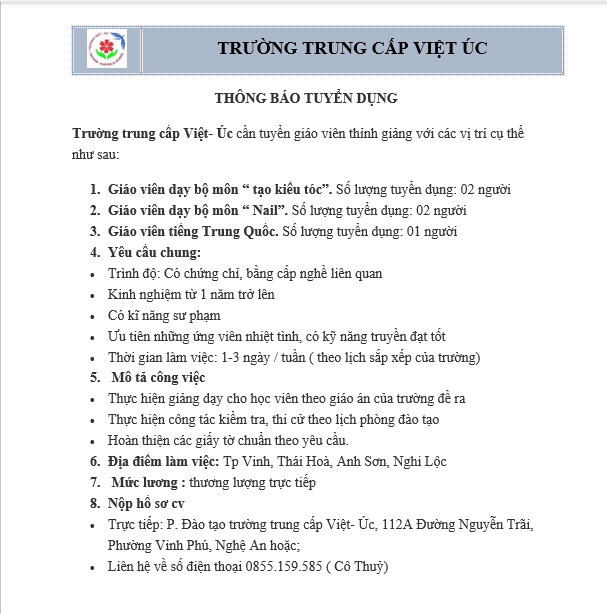 BẢN TIN TUYỂN DỤNG NGÀY 27/11/2025-15/12/2025