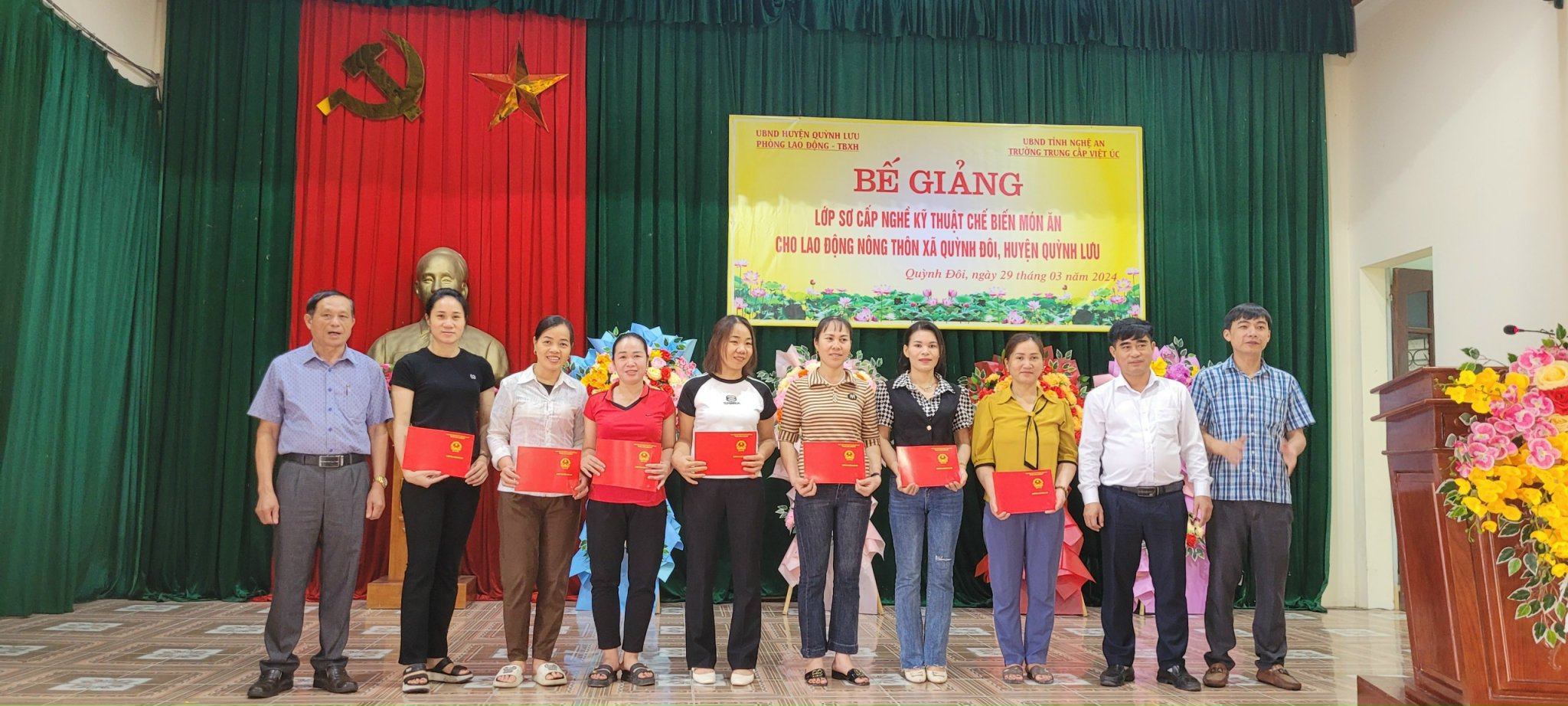 Bế giảng lớp KTCBMA tại xã Quỳnh Đôi huyện Quỳnh Lưu, Tỉnh Nghệ An