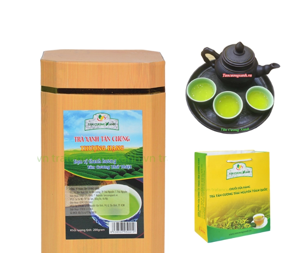 Trà Tân Cương Thượng Hạng TC1 200gram - Hộp Vân Gỗ