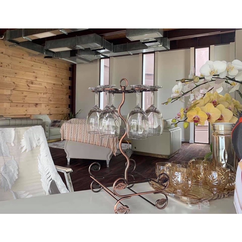 Giá Treo Ly Và Để Chai Rượu Vang LynhDecor Loại 6 Ly NT031A