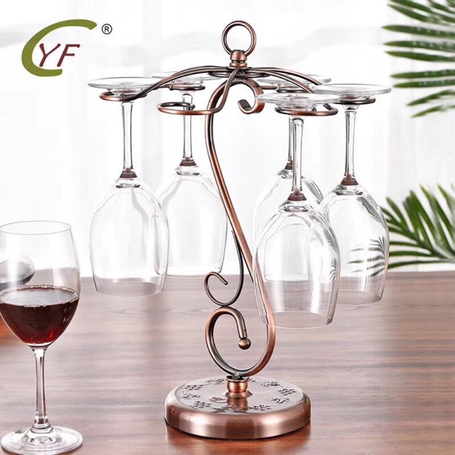 Giá Treo Ly Rượu Vang LynhDecor Màu Đồng Loại 6 Ly NT003Đ