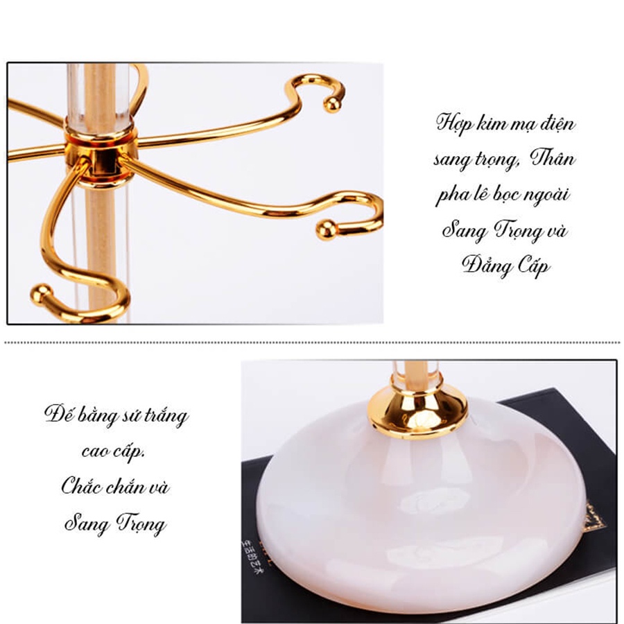 Giá Treo Hình Thang Loại 10 Ly Vang LynhDecor Thân Phale Đế Sứ NT024