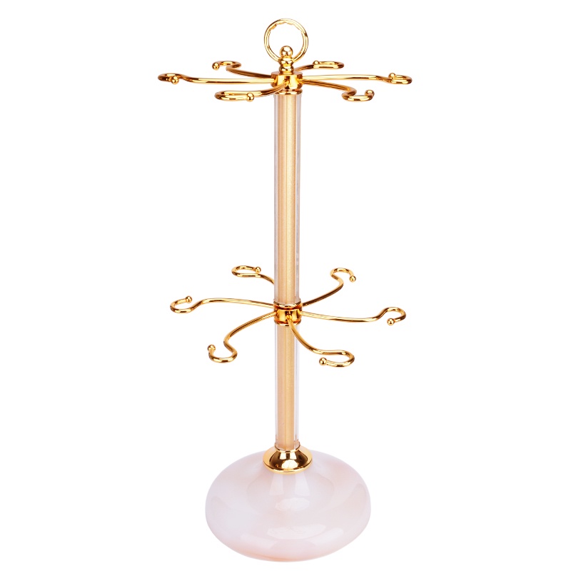 Giá Treo Hai Tầng Loại 12 Ly Vang LynhDecor Thân Phale Đế Sứ NT023