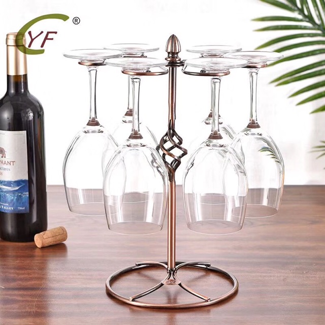 Combo Giá Treo Ly Và Kệ Để Rượu Vang LynhDecor Màu Đồng