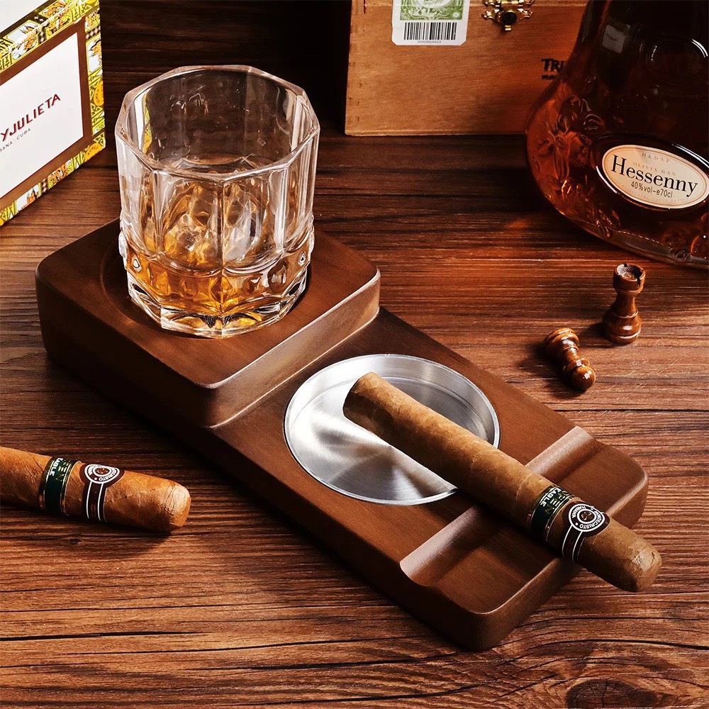 Gạt Tàn Xì Gà Kèm Đựng Ly LynhDecor