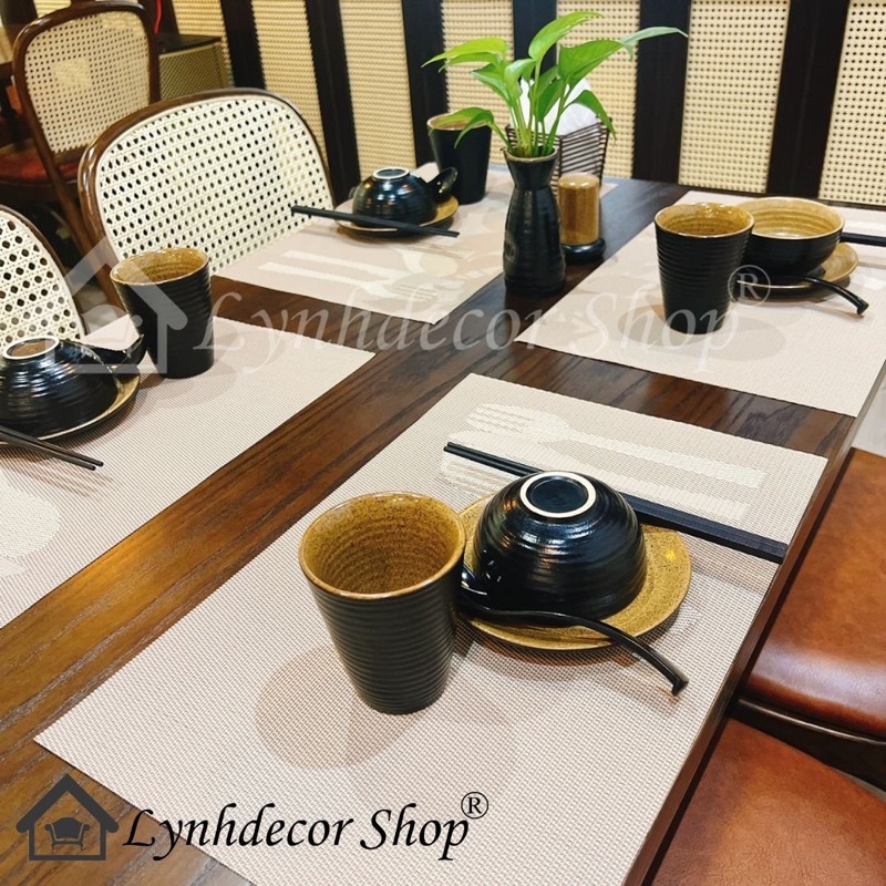 Tấm lót bàn ăn, miếng lót bàn ăn CN4: chữ nhật, tinh tế, sang trọng, đa năng sử dụng, chất liệu PPC cao cấp, dễ vệ sinh.