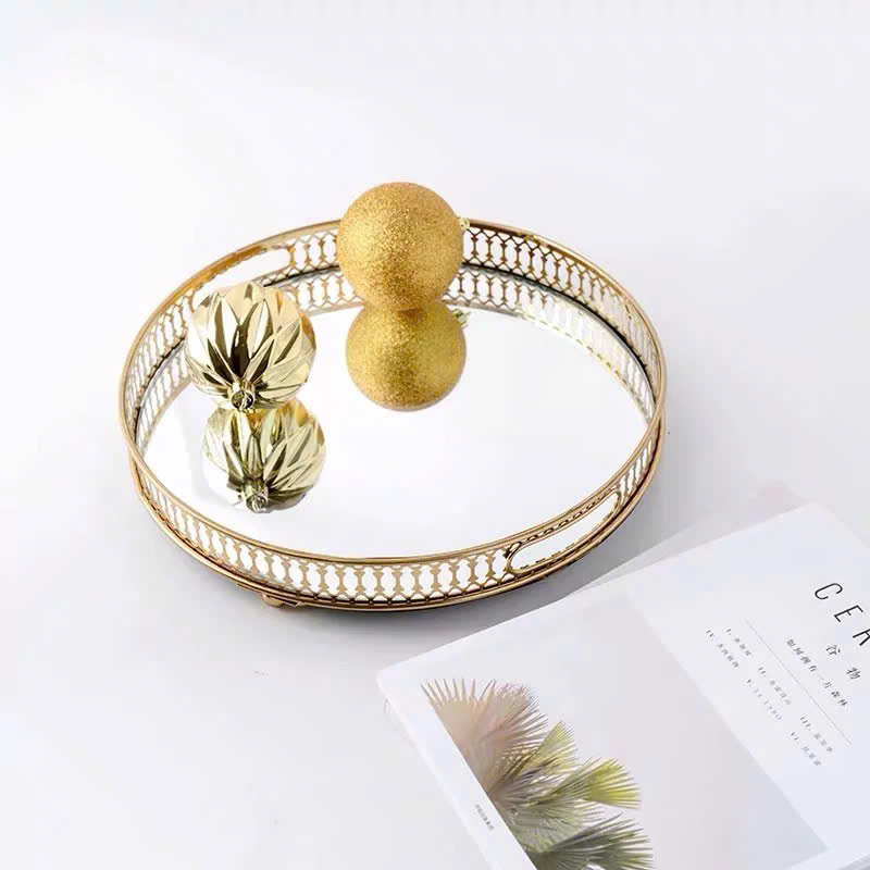 Khay Đựng Đồ Trang Sức, Mỹ Phẩm LynhDecor Tráng Gương Sang Trọng Phong Cách Bắc Âu - Hình Chữ Nhật