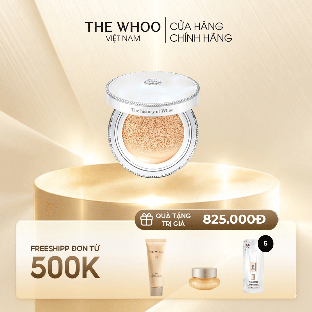 Cushion trang điểm dưỡng trắng Gongjinhyang Seol Radiant White Moisture Cushion Foundation SPF50+,PA+++
