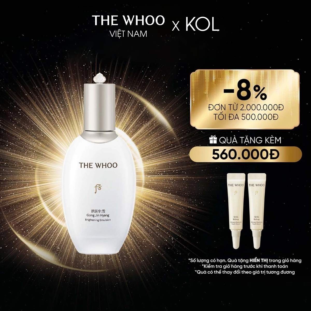 [KOL x The Whoo] Sữa dưỡng trắng da Whoo Gongjinhyang Seol Radiant White Emulsion