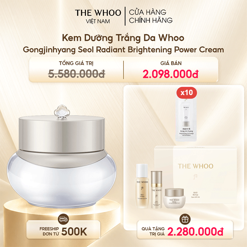 Kem dưỡng trắng da Whoo Gongjinhyang Seol Radiant White Moisture Cream