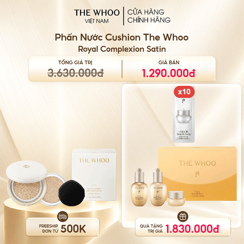 Phấn Nước Cushion The Whoo Royal Complexion Satin No 21