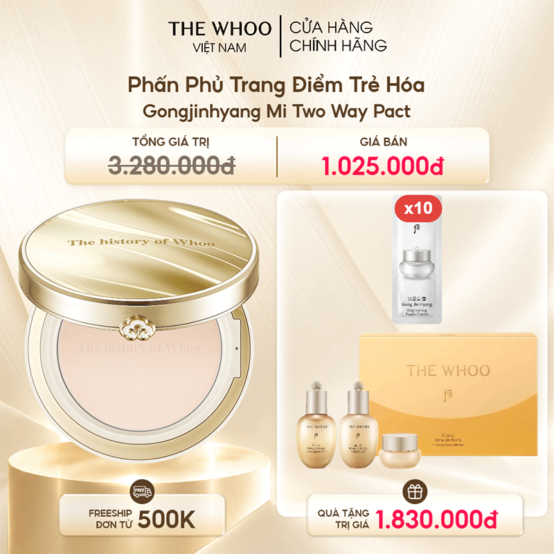 Phấn Phủ Trang Điểm Trẻ Hóa Gongjinhyang Mi Two Way Pact