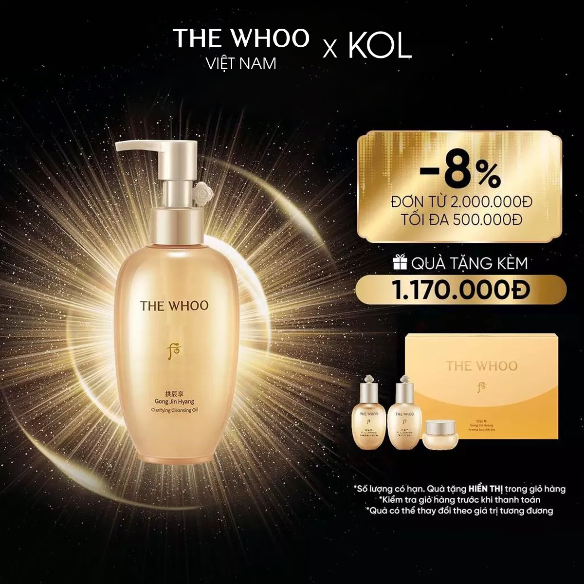[KOL x The Whoo] Dầu tẩy trang Whoo Gongjinhyang Cleansing Oil