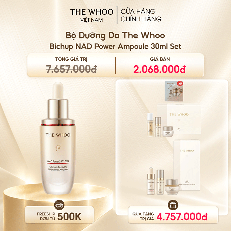 Bộ Dưỡng Da The Whoo Bichup NAD Power Ampoule 30ml Set