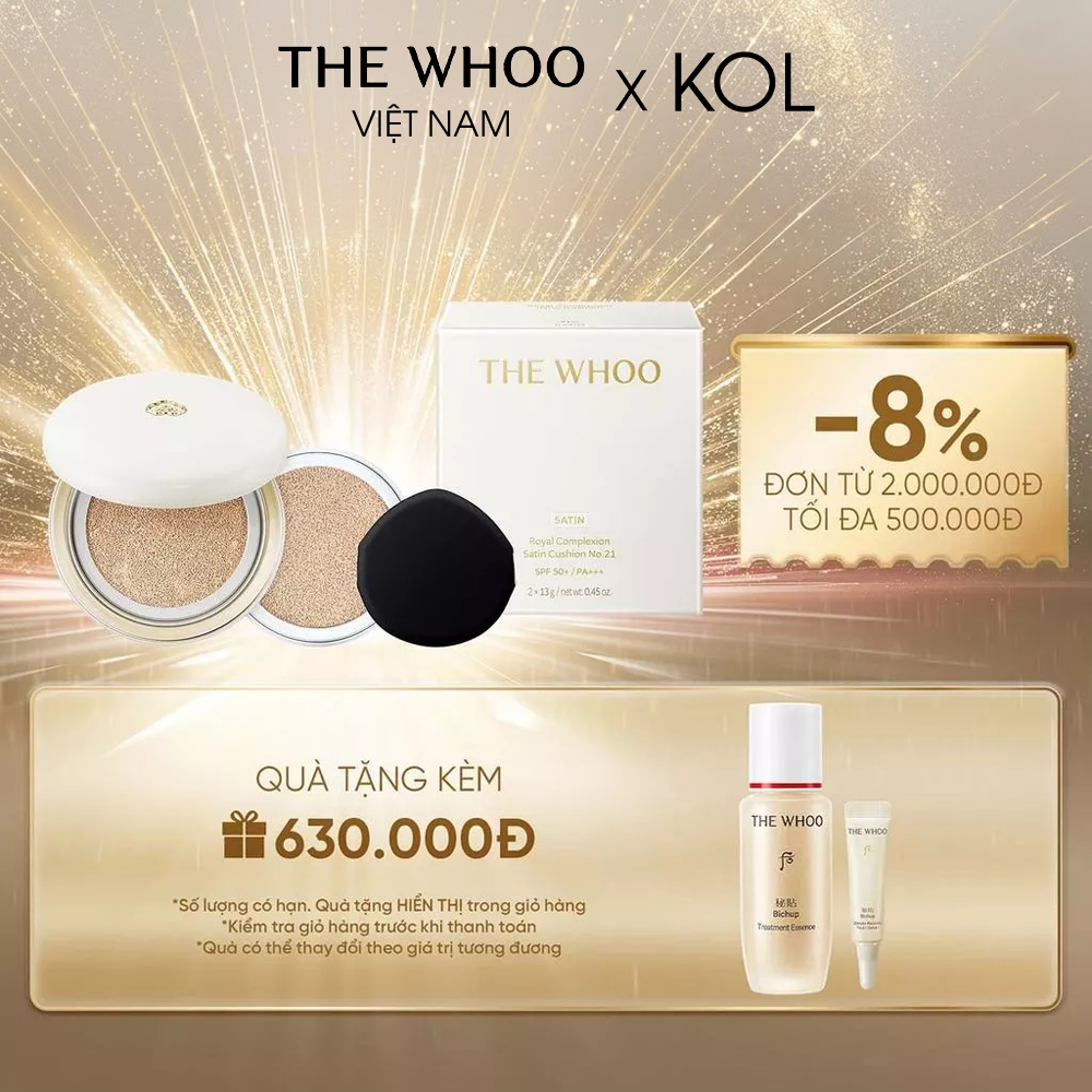 [KOL x The Whoo] Phấn Nước Cushion The Whoo Royal Complexion Glow