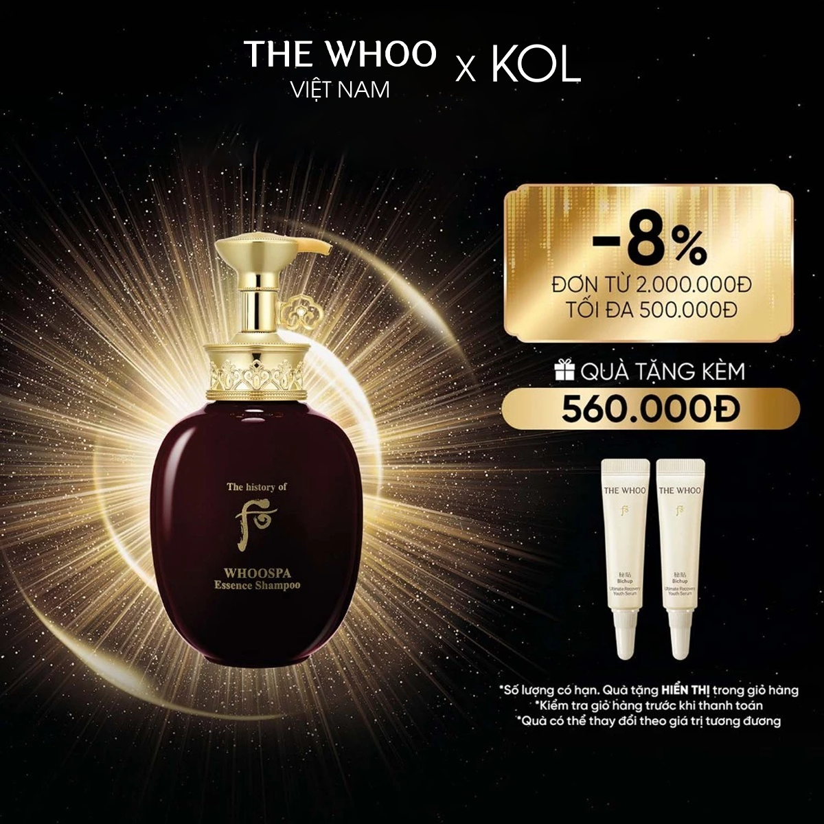 [KOL x The Whoo] Dầu gội thảo dược Đông y WhooSpa Essence Shampoo