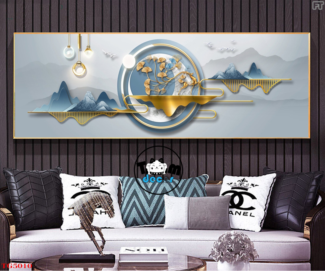 Tranh Trừu Tượng Tranh Canvas - Tranh Tráng Gương Khổ Ngang