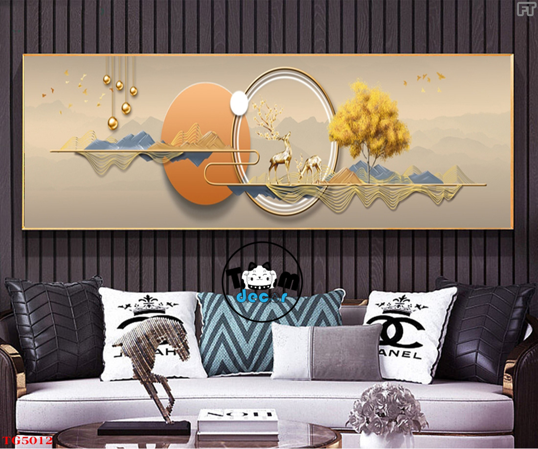 Tranh Trừu Tượng Tranh Canvas - Tranh Tráng Gương Khổ Ngang