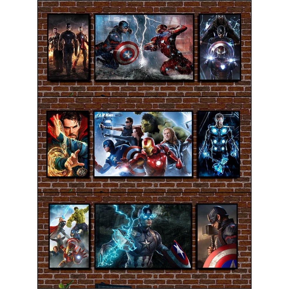 Bộ 3 tranh marvel nhựa formex dán tường dày 5mm siêu đẹp - tranh dán tường
