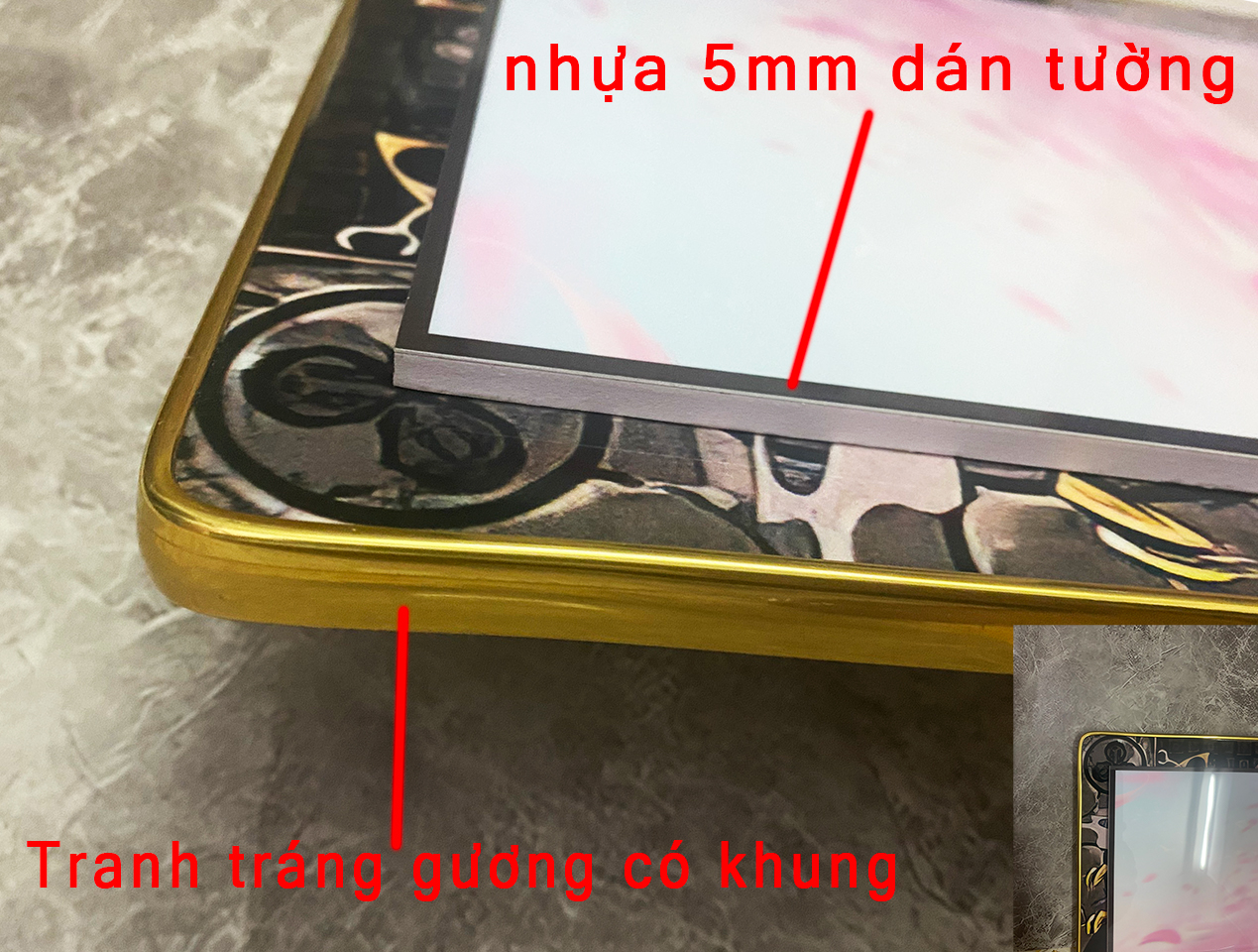 Tranh Ghép 5 Bức Tranh Trừu Tượng Tráng Gương Hoặc Tranh Nhựa Mặt Gương Dán Tường Bộ 5 Tấm - TDC519