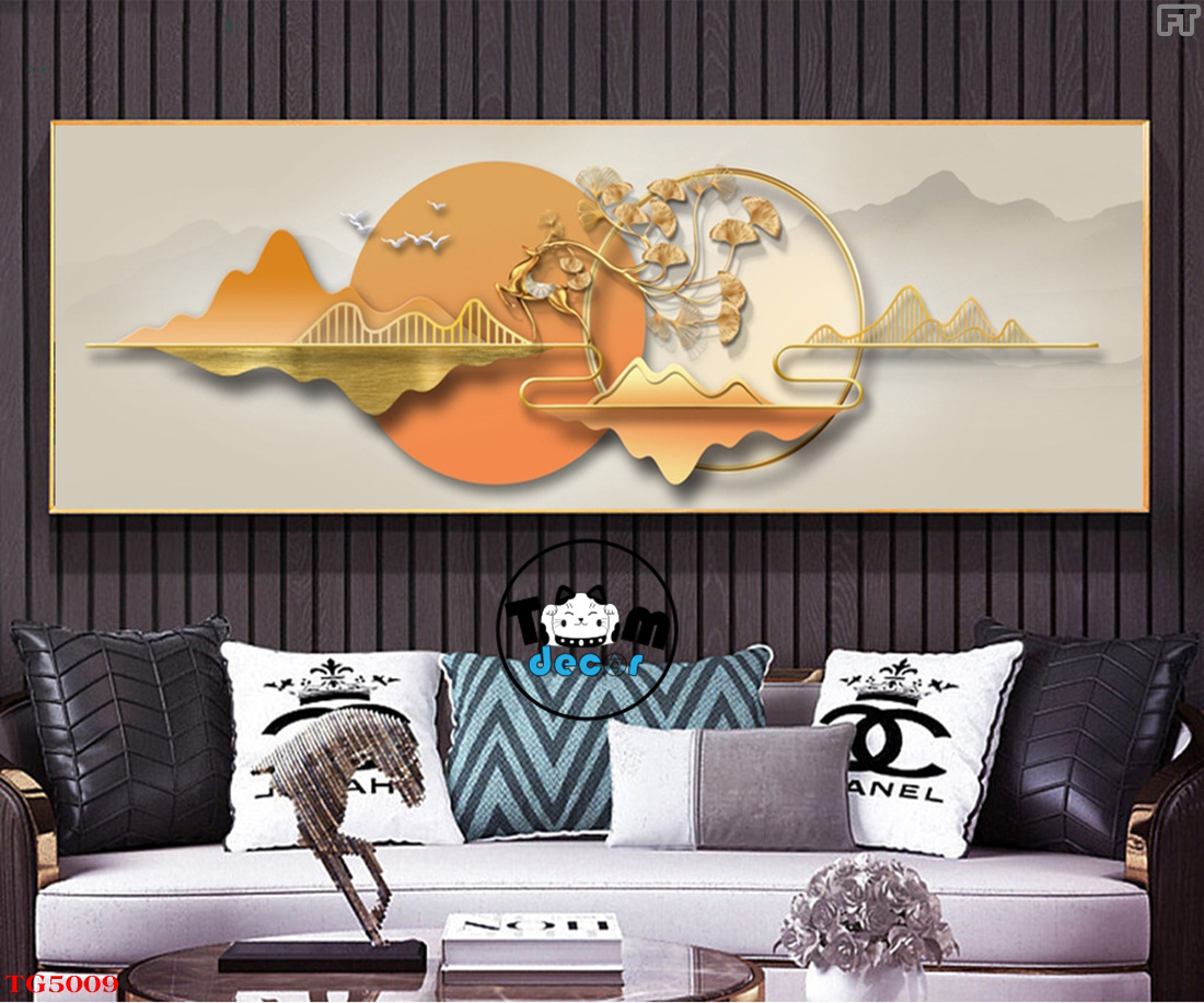 Tranh Trừu Tượng Tranh Canvas - Tranh Tráng Gương Khổ Ngang