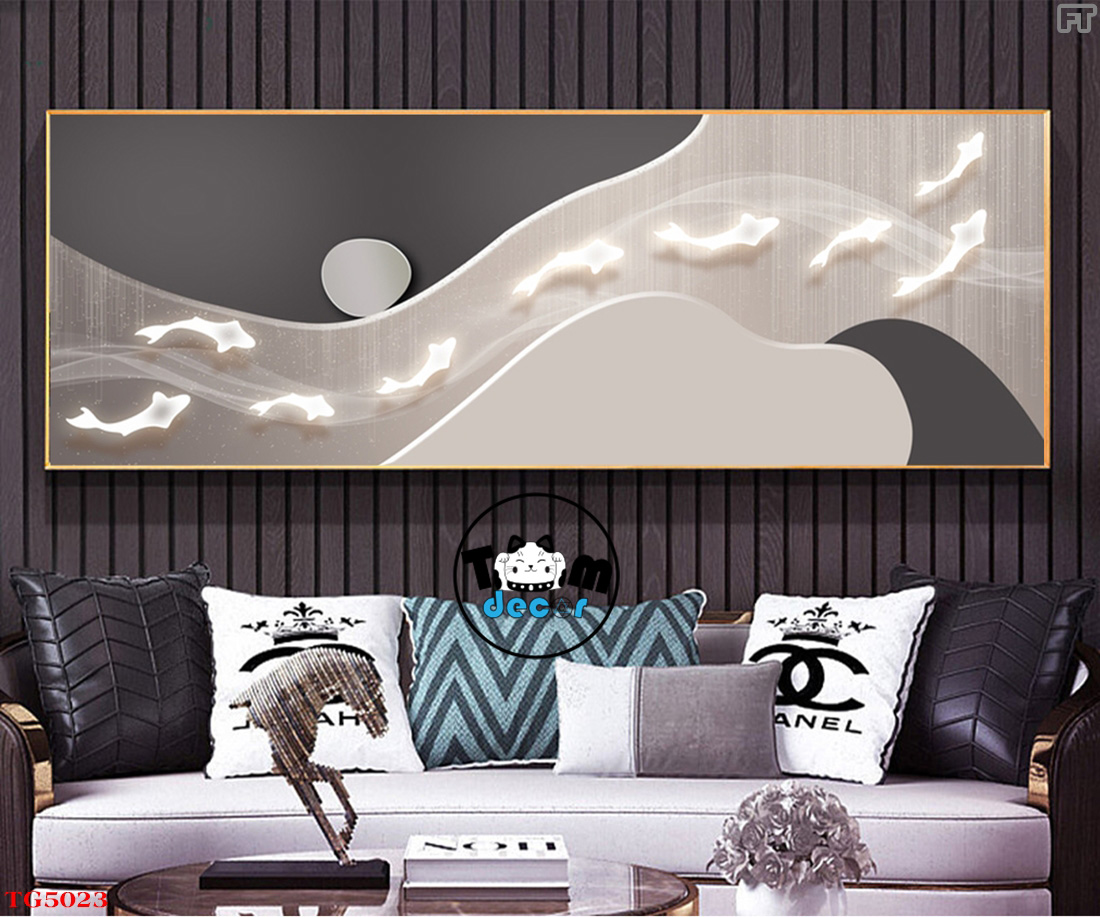 Tranh Trừu Tượng Tranh Canvas - Tranh Tráng Gương Khổ Ngang