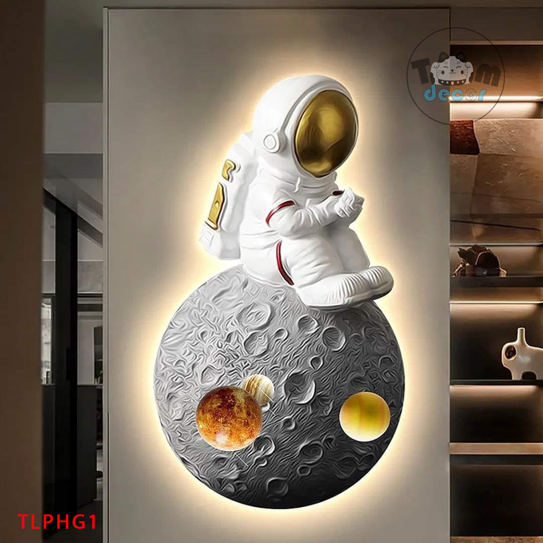 Tranh Gấu Phi Hành Gia Led 3D Tráng Gương Có Remot Điều Khiển - TLPHG1