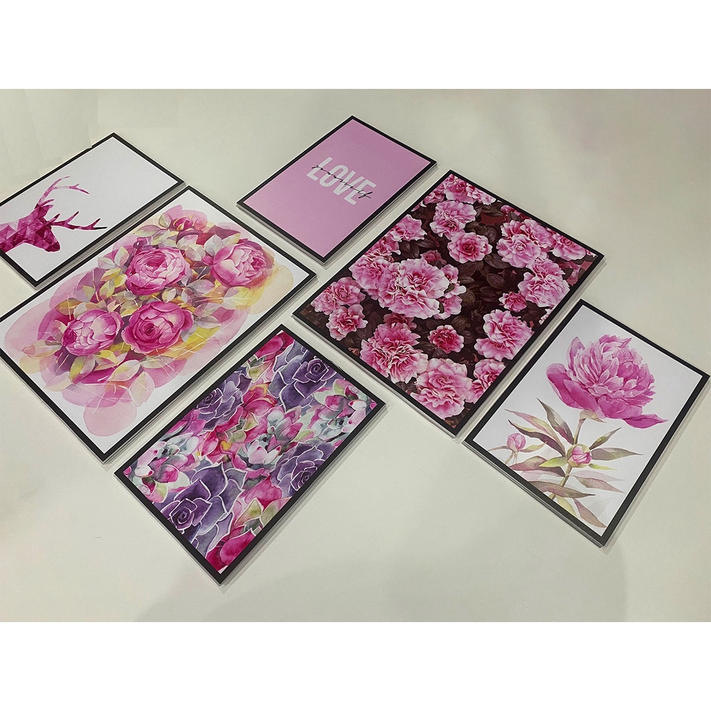 Bộ 6 tranh ghép treo tường dán tường formex dày 5mm decor trang trí gia đình