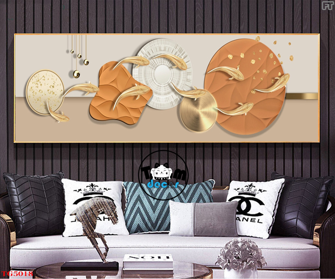 Tranh Trừu Tượng Tranh Canvas - Tranh Tráng Gương Khổ Ngang