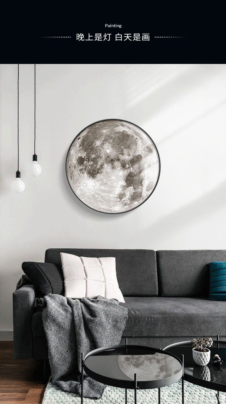 Hộp Đèn Decor Mặt Trăng Đèn Led Có Điều Khiển Remot Dán Tường Hoặc Treo Tường - Đèn Decor Đèn Ngủ Decor