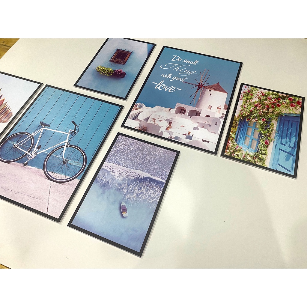 Bộ 6 tranh ghép treo tường dán tường formex dày 5mm decor trang trí gia đình