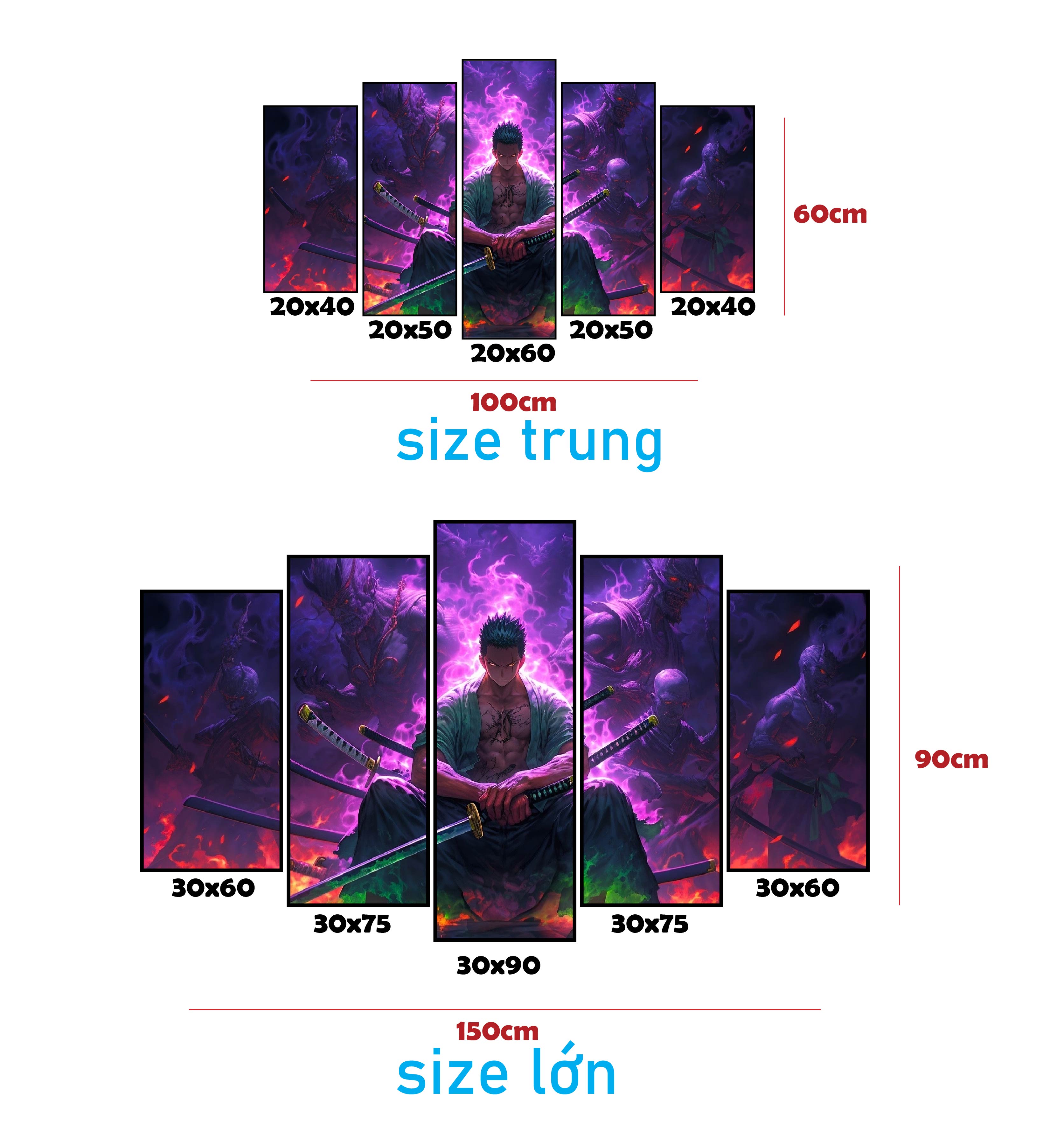 Tranh Luffy Gear 5 Ghép Hiệu Ứng Neon Tráng Gương Dán Tường,Tranh Canvas,Tráng Gương Nhựa Formex 5mm - Tranh One Piece T5LF023