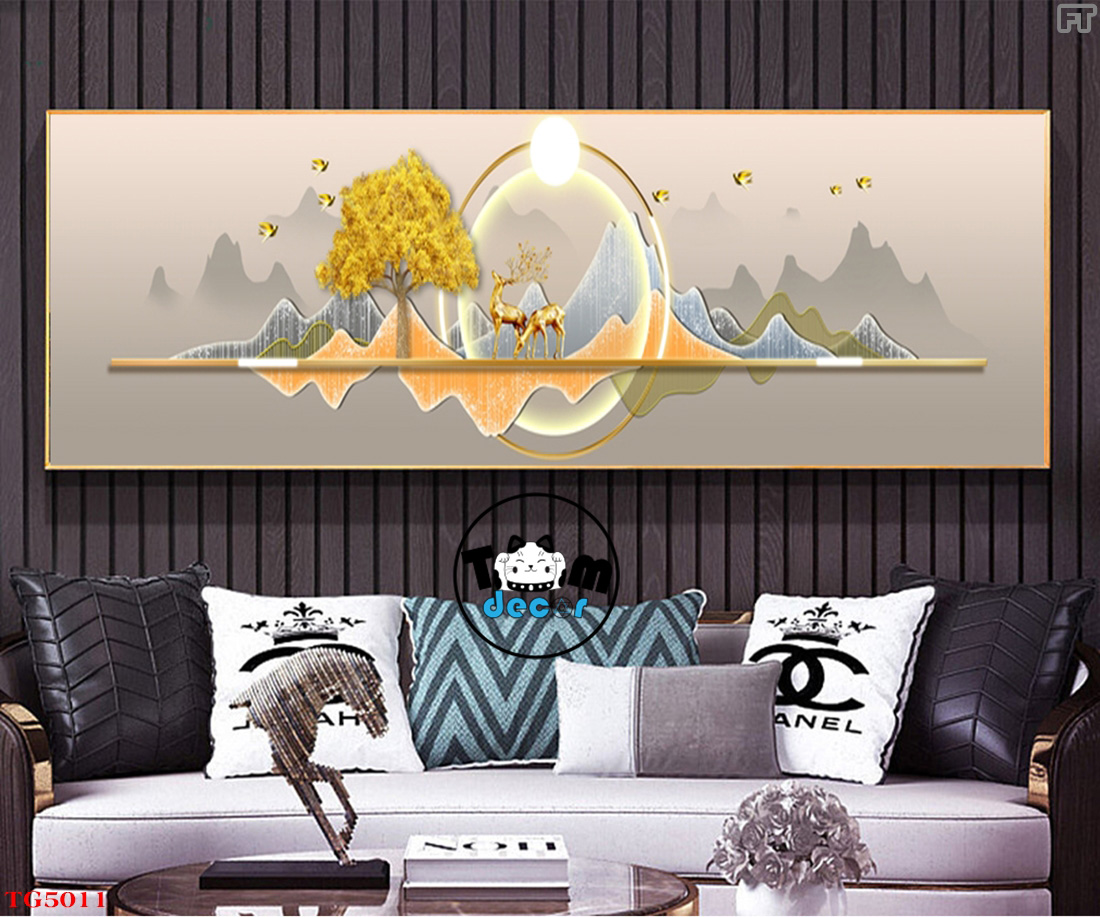 Tranh Trừu Tượng Tranh Canvas - Tranh Tráng Gương Khổ Ngang