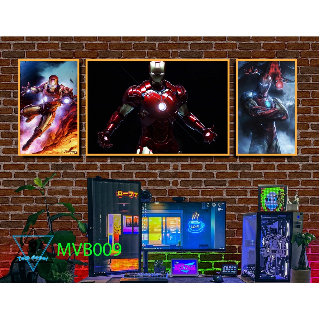 Bộ 3 tranh marvel nhựa formex dán tường dày 5mm siêu đẹp - tranh dán tường