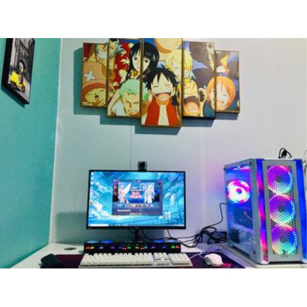 Tranh canvas bộ 5 bức ghép có khung composite 4 màu - Tặng kèm đinh 3 chân