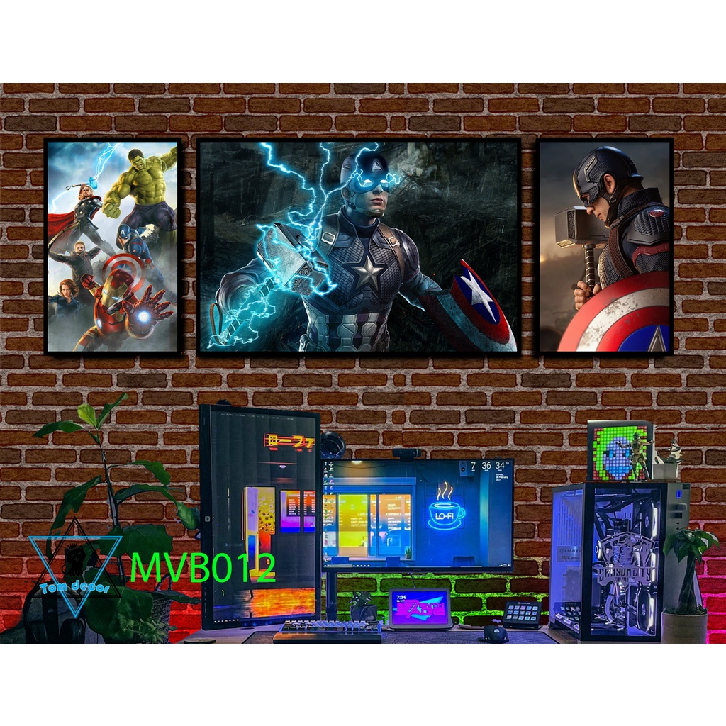 Bộ 3 tranh marvel nhựa formex dán tường dày 5mm siêu đẹp - tranh dán tường