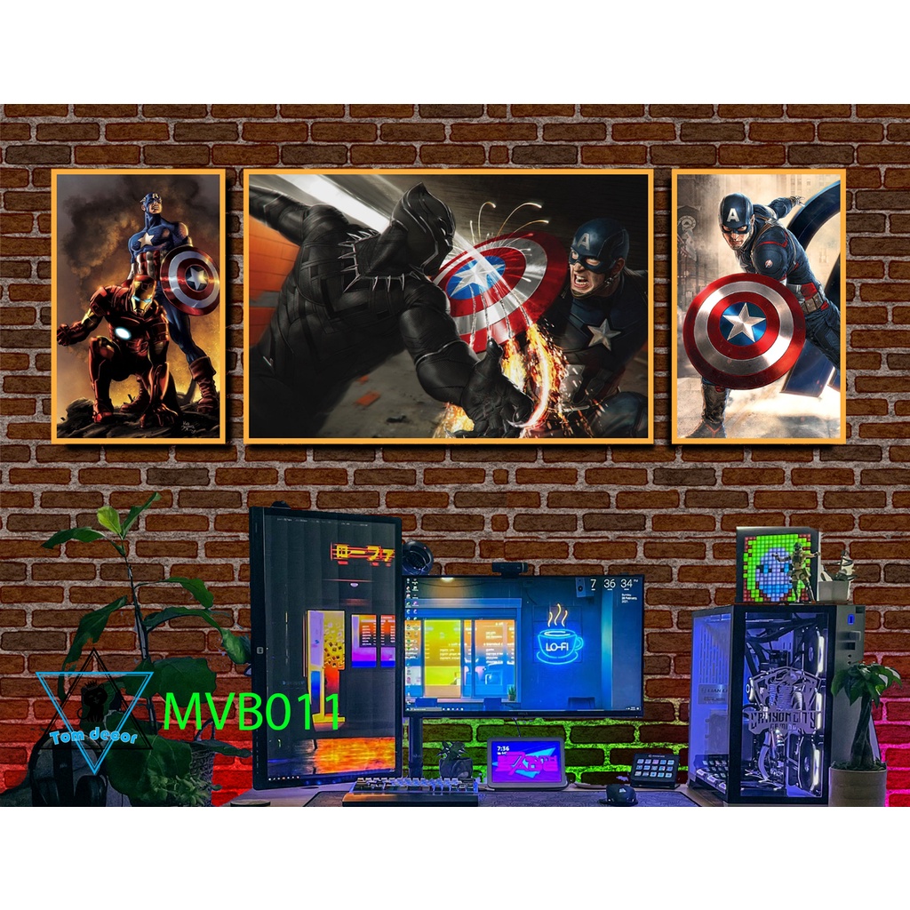 Bộ 3 tranh marvel nhựa formex dán tường dày 5mm siêu đẹp - tranh dán tường