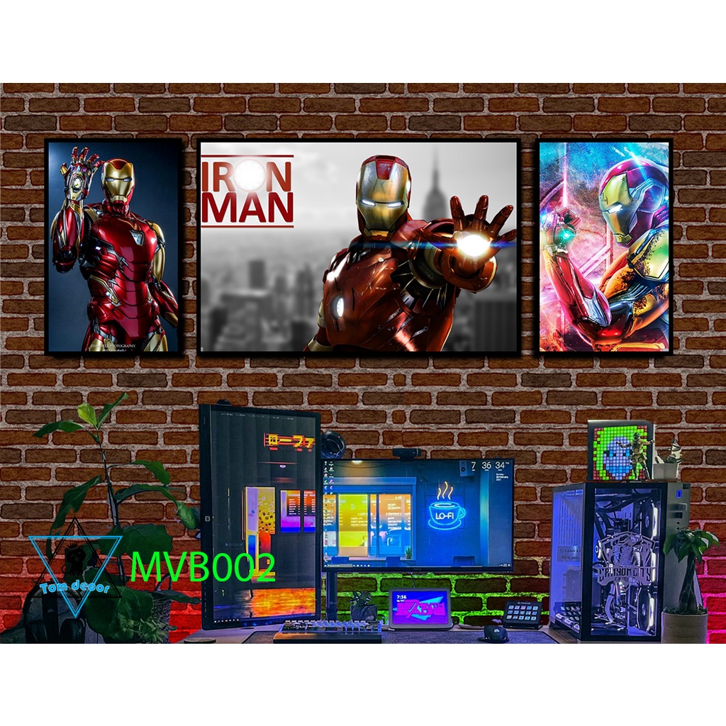 Bộ 3 tranh marvel nhựa formex dán tường dày 5mm siêu đẹp - tranh dán tường