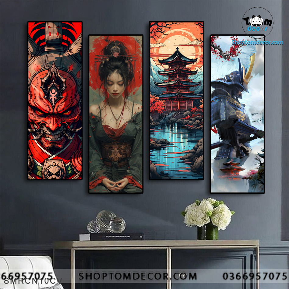 Tranh Samurai Canvas Có Khung Composite Tranh Nhật Bản Cổ Nhật - Tranh Độc Quyền Shoptomdecor Bán - SMRCN10CV