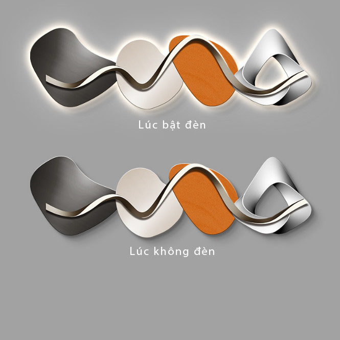 Tranh Led 3D Trừu Tượng Tráng Gương Hiện Đại Có Remot Điều Khiển