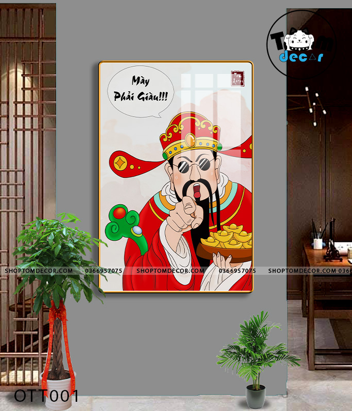 Tranh Ông Thần Tài Vô Tri - Mày Phải Giàu - Tráng Gương