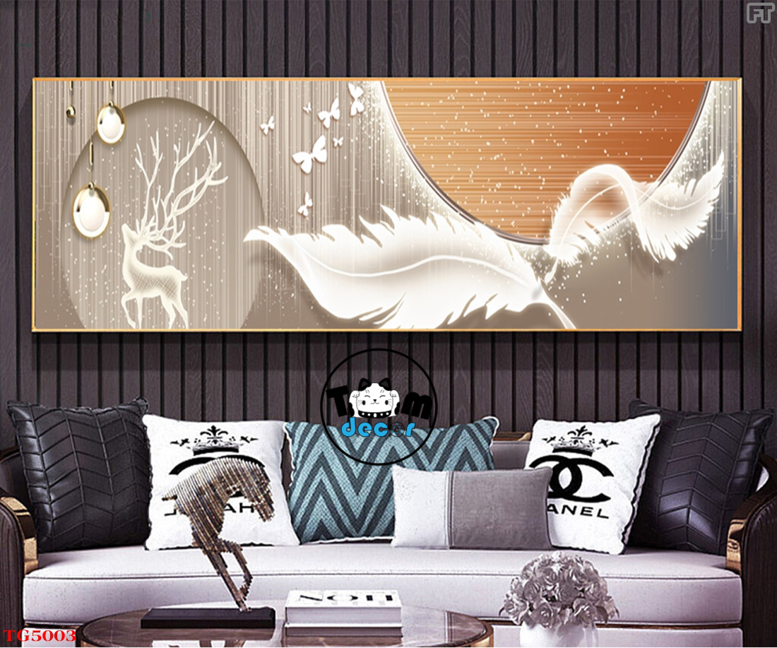 Tranh Trừu Tượng Tranh Canvas - Tranh Tráng Gương Khổ Ngang