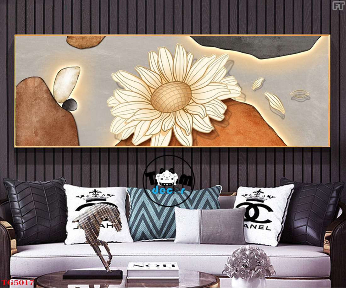 Tranh Trừu Tượng Tranh Canvas - Tranh Tráng Gương Khổ Ngang