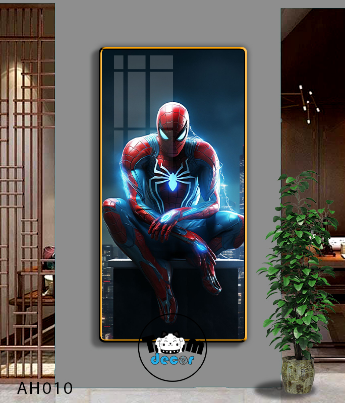 Tranh Người Nhện-Marvel-Samurai-Batman-Iron man - Tranh Tráng Gương Khổ Dọc AH010