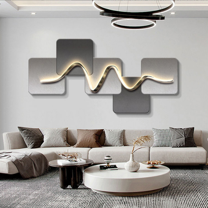 Tranh Led 3D Trừu Tượng Sang Trọng Tráng Gương Có Remot Điều Khiển - Mẫu 1.155338