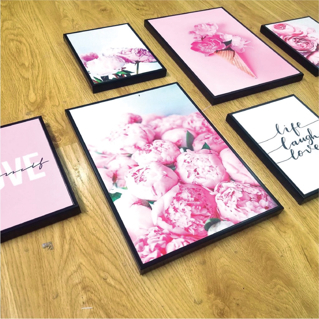 Bộ 6 tranh canvas khung composite