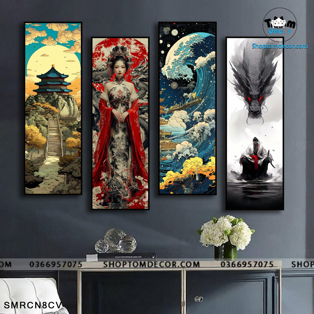 Tranh Samurai Canvas Có Khung Composite Tranh Nhật Bản Cổ Nhật - Tranh Độc Quyền Shoptomdecor Bán - SMRCN8CV