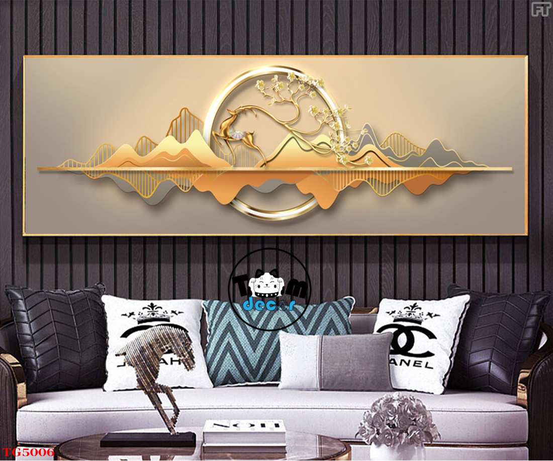 Tranh Trừu Tượng Tranh Canvas - Tranh Tráng Gương Khổ Ngang